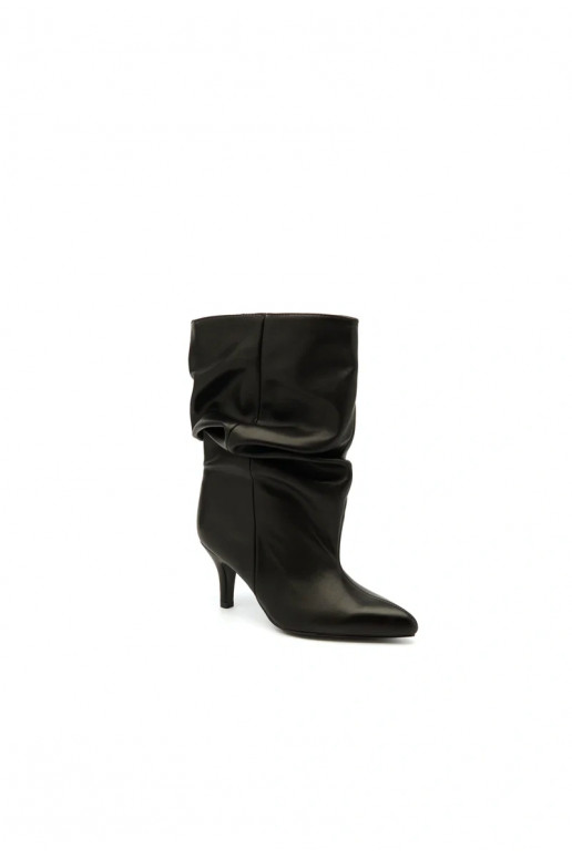 Botines slouchy con tacón negro Gelra