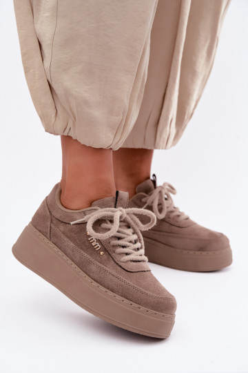 Zapatillas de ante con plataforma en arcilla Teysa