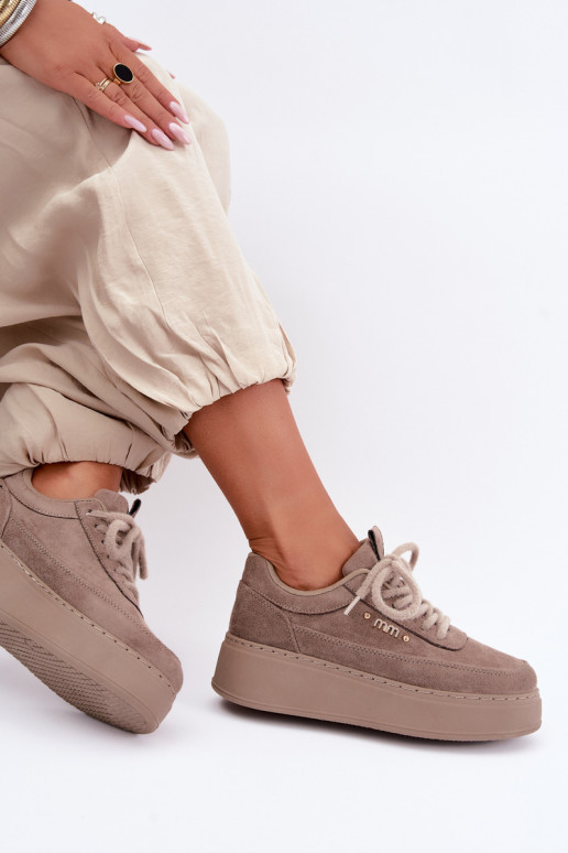 Zapatillas de ante con plataforma en arcilla Teysa