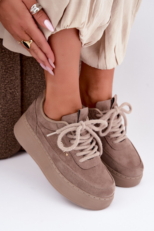 Zapatillas de ante con plataforma en arcilla Teysa