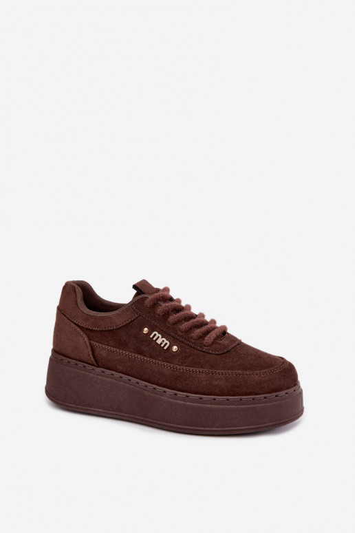 Zapatillas de ante con plataforma en chocolate Teysa