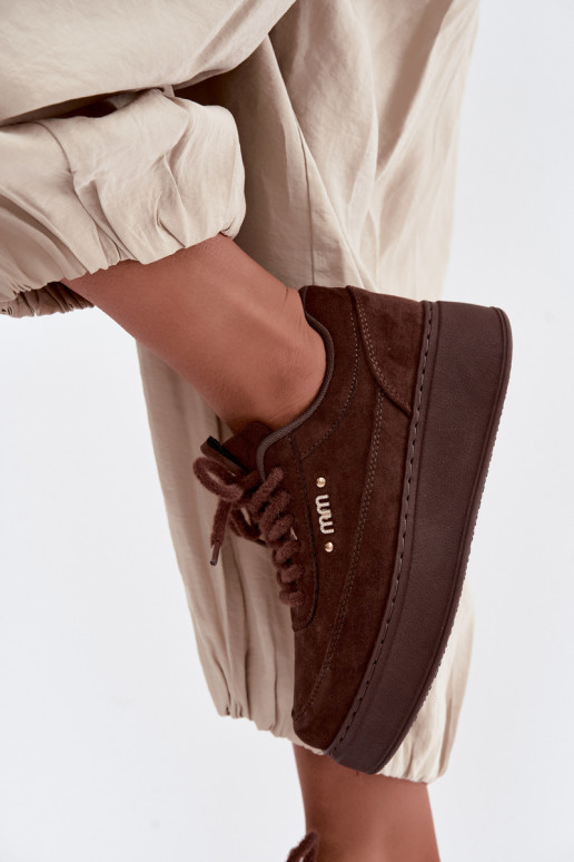 Zapatillas de ante con plataforma en chocolate Teysa