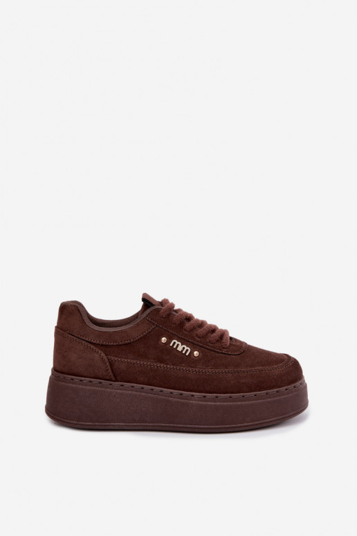 Zapatillas de ante con plataforma en chocolate Teysa