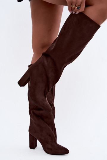 Botines con tacón en chocolate Adoria 2