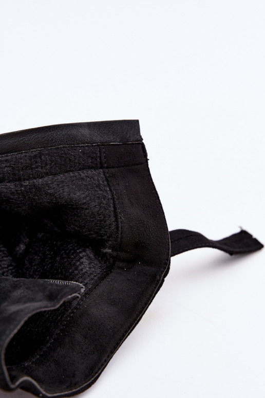 Botines cálidos para mujer con tacones decorados en negro Luvielle