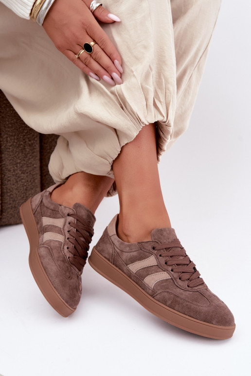 Zapatillas de mujer de ante marrón Vinceza 95438