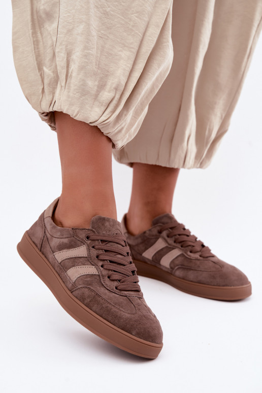 Zapatillas de mujer de ante marrón Vinceza 95438