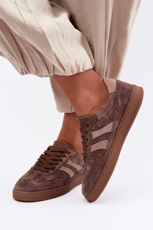 Zapatillas de mujer de ante marrón Vinceza 95438