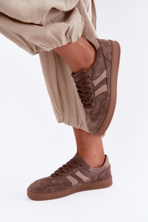 Zapatillas de mujer de ante marrón Vinceza 95438