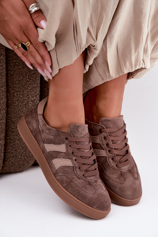 Zapatillas de mujer de ante marrón Vinceza 95438