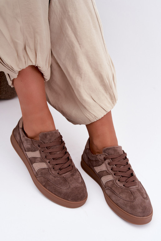 Zapatillas de mujer de ante marrón Vinceza 95438