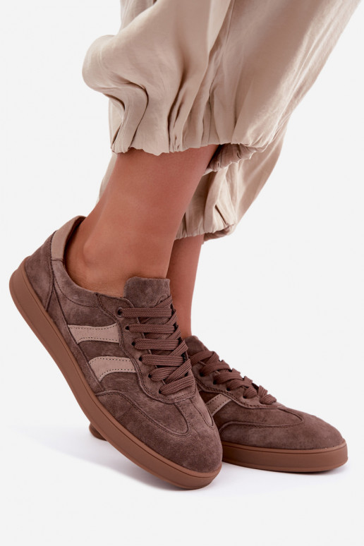 Zapatillas de mujer de ante marrón Vinceza 95438
