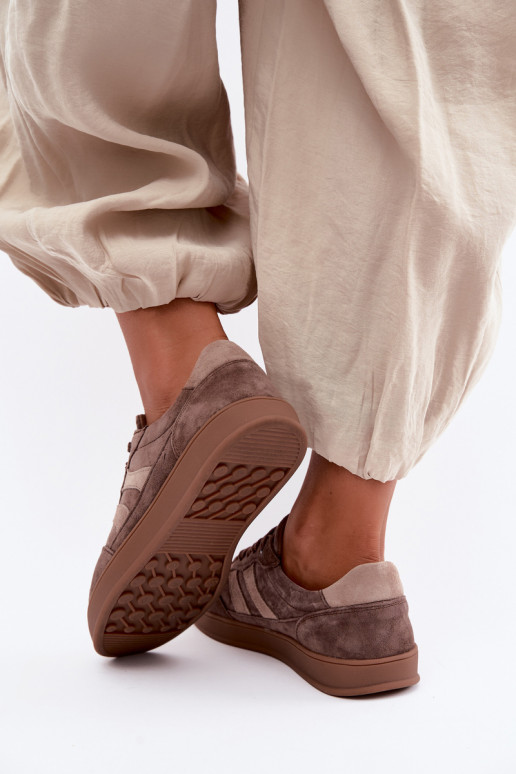 Zapatillas de mujer de ante marrón Vinceza 95438