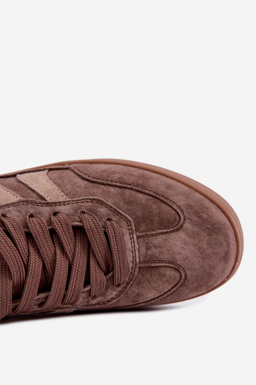 Zapatillas de mujer de ante marrón Vinceza 95438