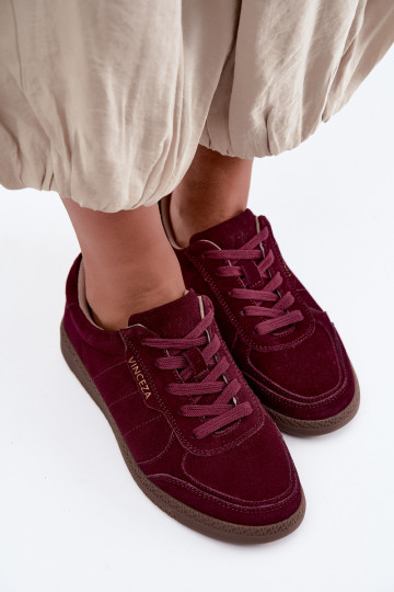 Zapatillas de mujer de ante burdeos Vinceza 79635