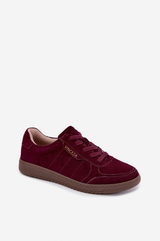 Zapatillas de mujer de ante burdeos Vinceza 79635