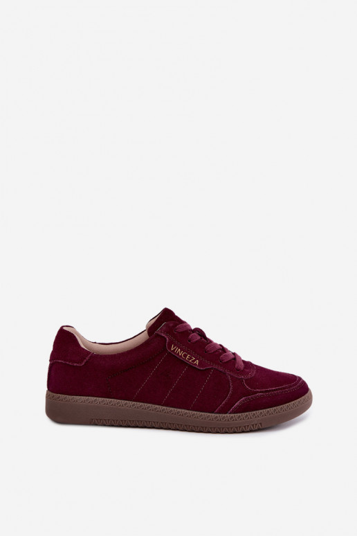 Zapatillas de mujer de ante burdeos Vinceza 79635