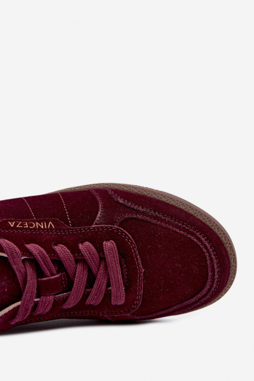 Zapatillas de mujer de ante burdeos Vinceza 79635