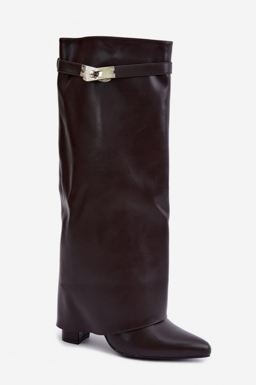Botas altas para mujer con forro y tacones de chocolate Salia