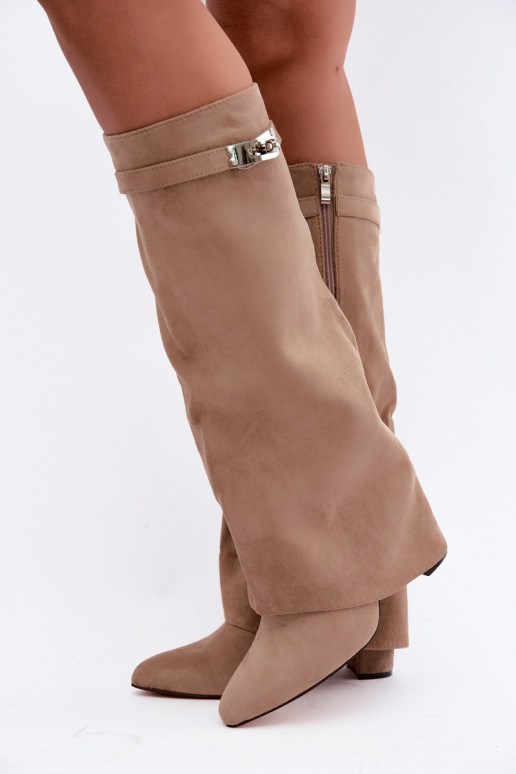 Botas altas para mujer con forro y tacones de arena Salia
