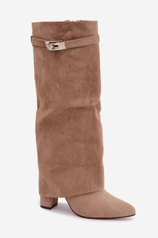 Botas altas para mujer con forro y tacones de arena Salia