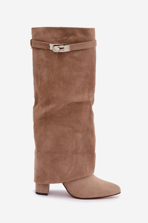 Botas altas para mujer con forro y tacones de arena Salia