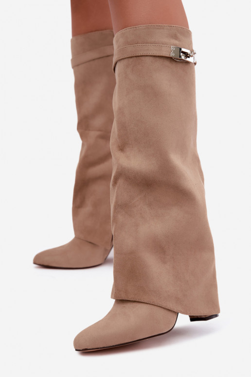 Botas altas para mujer con forro y tacones de arena Salia