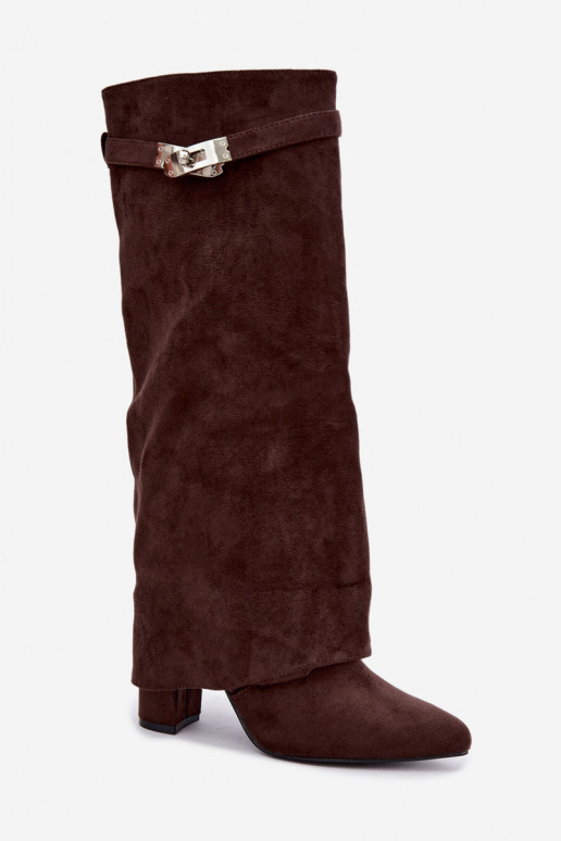 Botas altas para mujer con forro y tacones de chocolate Salia