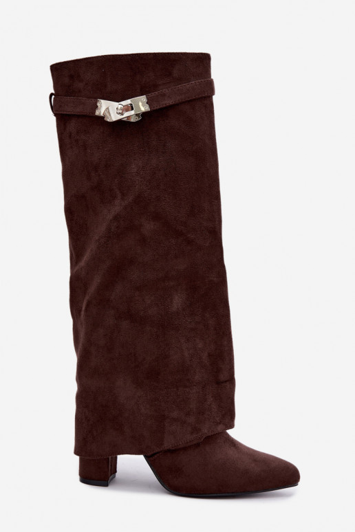 Botas altas para mujer con forro y tacones de chocolate Salia