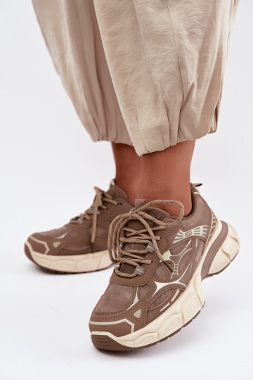Zapatos deportivos con plataforma marrón INanda 2