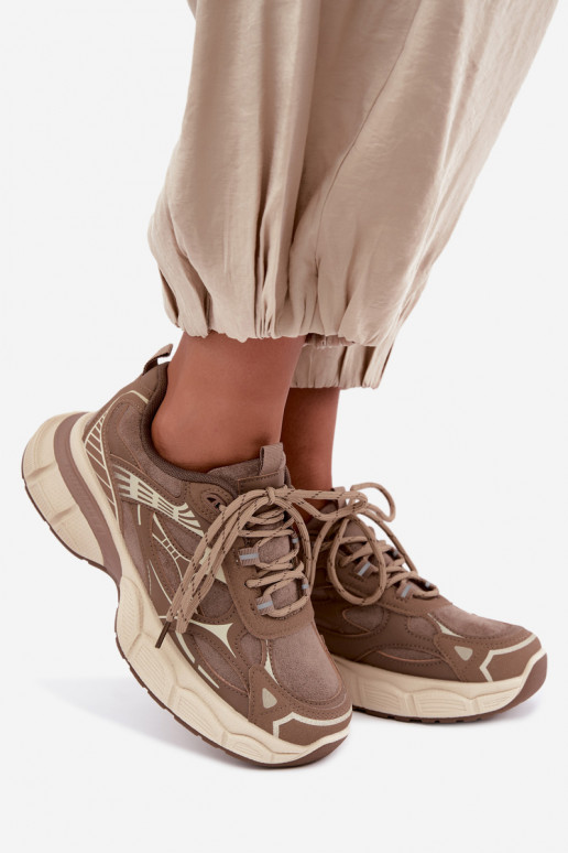 Zapatos deportivos con plataforma marrón INanda
