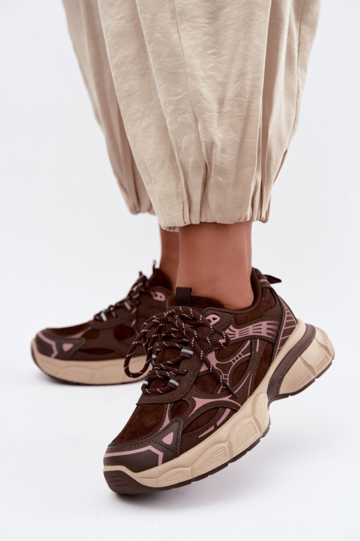 Zapatos deportivos con plataforma chocolate INanda