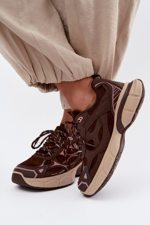 Zapatos deportivos con plataforma chocolate INanda