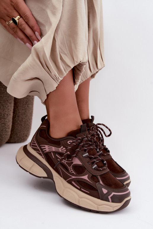 Zapatos deportivos con plataforma chocolate INanda