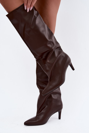 Botines cálidos para mujer con tacones finos chocolate Olivienne 2