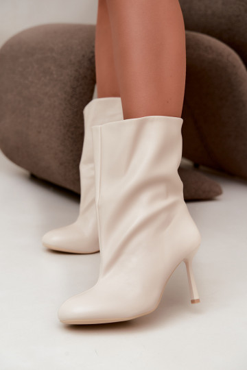 Botines de tobillo con tacones finos marfil Jalisa 2