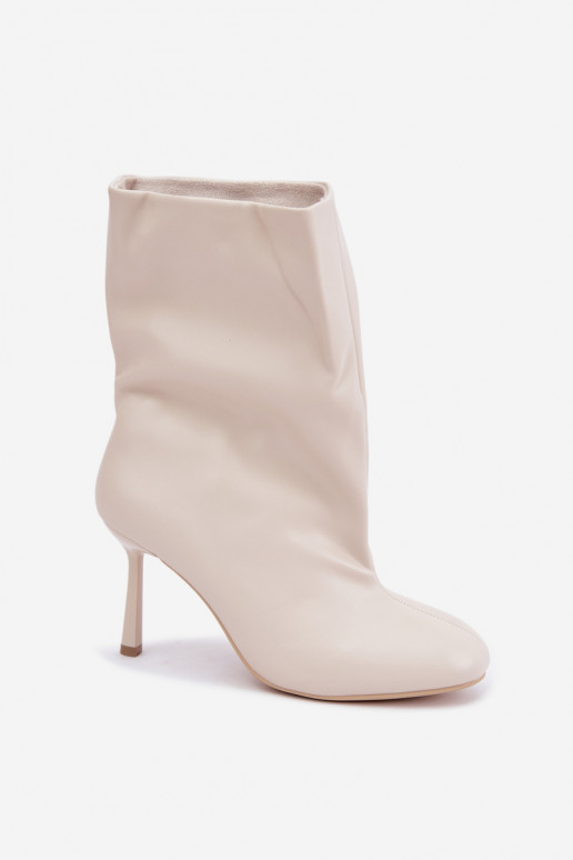 Botines de tobillo con tacones finos marfil Jalisa