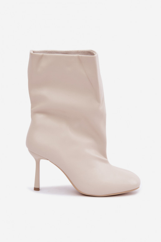 Botines de tobillo con tacones finos marfil Jalisa