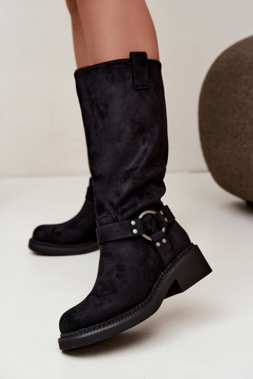 Botas altas de mujer con detalles decorativos en negro Morla 2