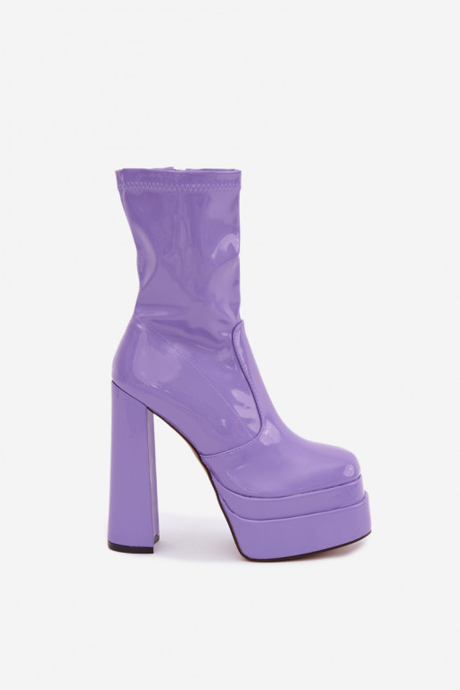 Botines de charol con plataforma en violeta Lotisha