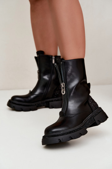 Botines aislados de mujer con decoración en negro Inenia 2
