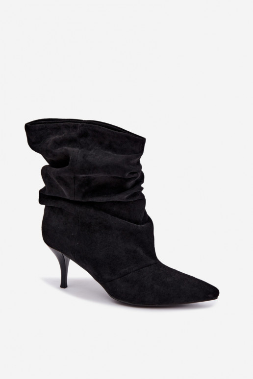 Botines slouchy de mujer con tacón fino en negro Harissa