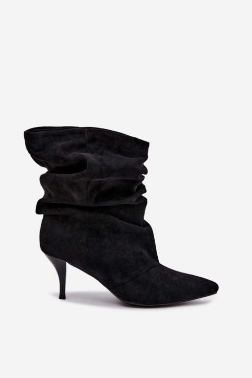 Botines slouchy de mujer con tacón fino en negro Harissa