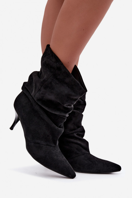 Botines slouchy de mujer con tacón fino en negro Harissa