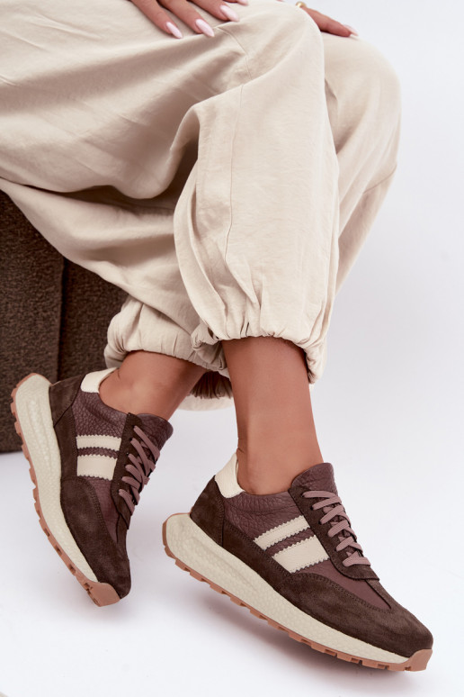 Zapatillas de ante sintético con plataforma Zazoo N1291, chocolate