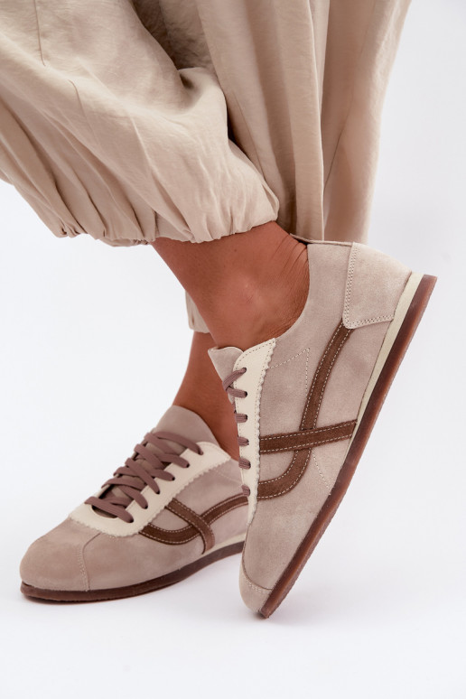 Piel de gamuza Zapatillas modelo zapatos. Femenino Zazoo N1402S2 beige