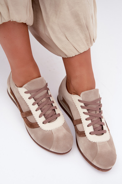 Piel de gamuza Zapatillas modelo zapatos. Femenino Zazoo N1402S2 beige
