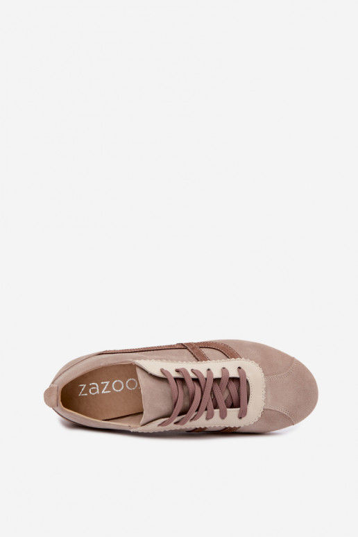 Piel de gamuza Zapatillas modelo zapatos. Femenino Zazoo N1402S2 beige