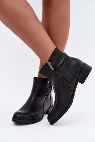 Botines aislados para mujer con hebilla decorativa Medicine RIN16-OBD421-99X, negro 2