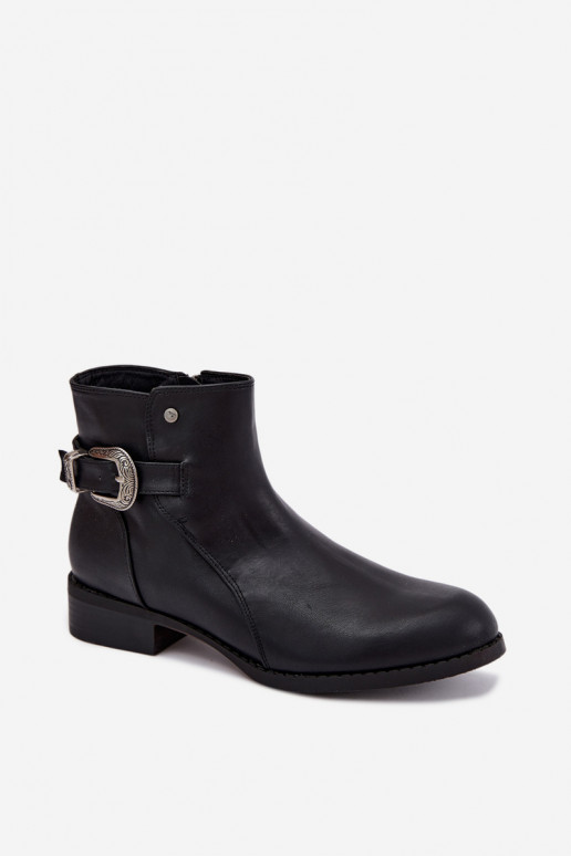 Botines aislados para mujer con hebilla decorativa Medicine RIN16-OBD421-99X, negro